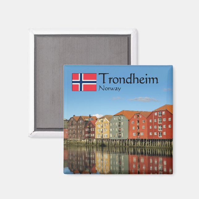 Imã Lembrança de Trondheim Noruega (Front/Back)
