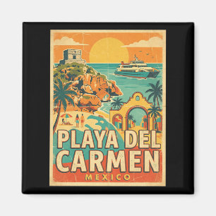 Imã Lembrança de Viagem Antiga Playa Del Carmen México