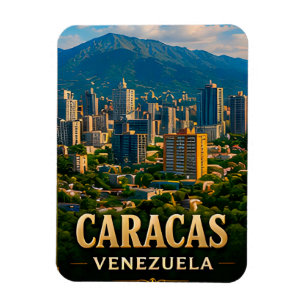 Ímã Lembrança de Viagem Caracas Venezuela Montanha Sil
