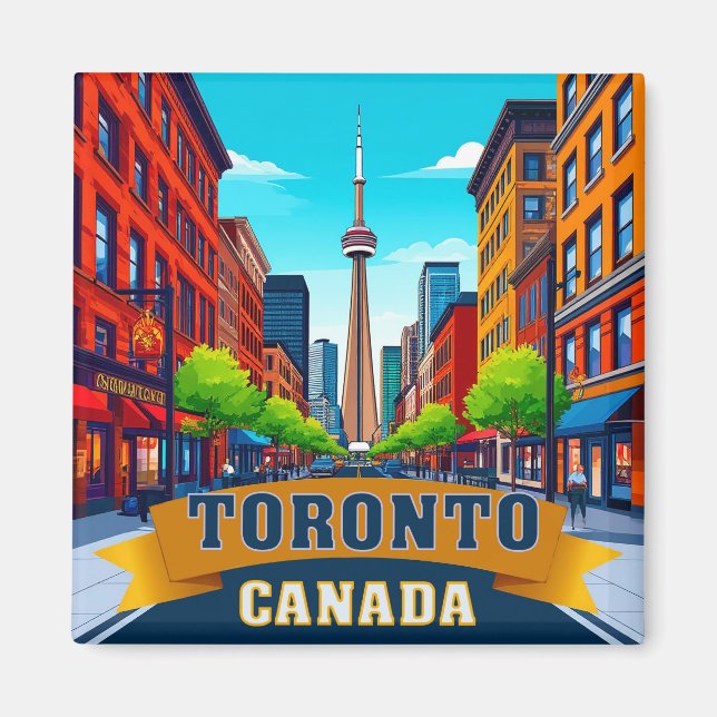 Imã 🍁 Lembrança de Viagem da Cidade de Toronto  (Frente)