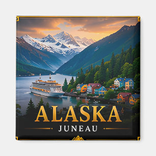 Imã 🏔️ Lembrança de Viagem do Alasca Viagem de Carro