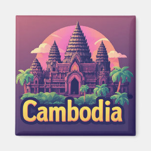 Imã 🧲 Lembrança de Viagem no Camboja Presente de Memó