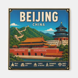 Imã 🧲 Lembrança de Viagem para Beijing China para Vis