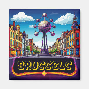 Imã Lembrança de Viagem para Bruxelas ⭐