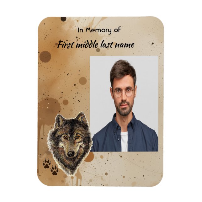 Ímã Lembrança Memorial Lobo Lobos Animal (Vertical)