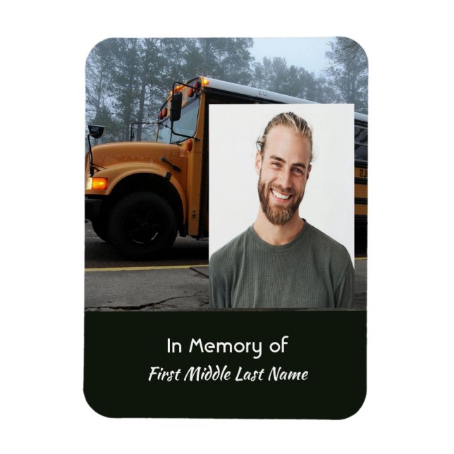 Ímã Lembrança Memorial Motorista de Ônibus Escolar (Vertical)