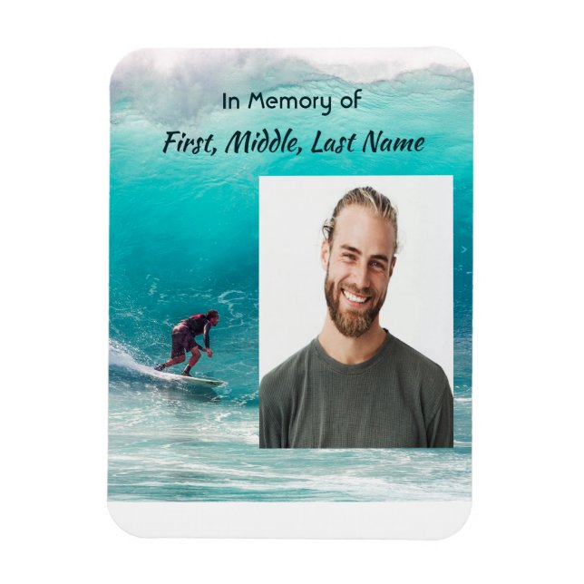 Ímã  Lembrança Memorial  Ondas Surfista Água (Vertical)