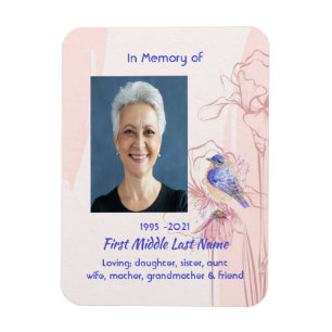 Ímã Lembrança Memorial Recordo Passarinho Azul Jardim
