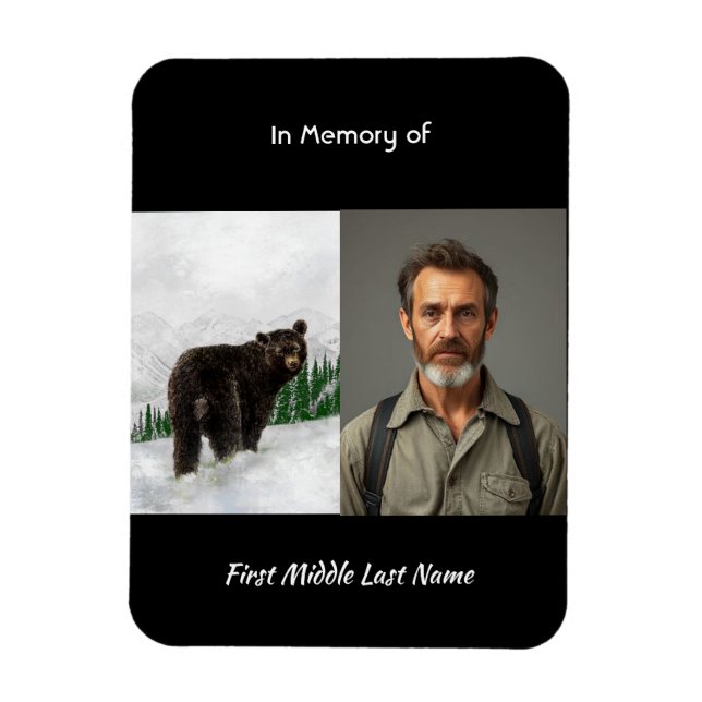 Ímã Lembrança Memorial Urso Preto Animal (Vertical)
