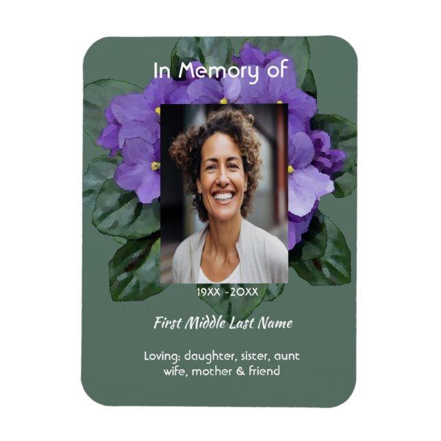 Ímã Lembrança Memorial Violeta Africana (Vertical)