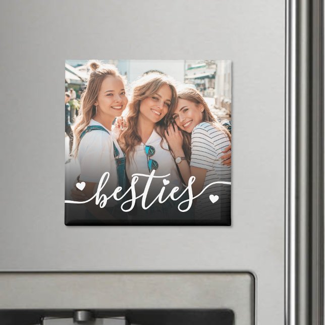Imã Lembrança Personalizada com Foto dos Melhores Amig (Custom Best Friends Photo Keepsake magnet )