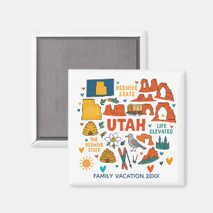 Imã Lembrança Personalizada de Viagem Familiar em Utah