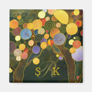 Imã Lembrança romântica do casamento do monograma da