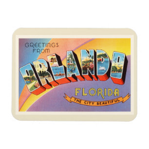 Ímã Lembrança velha das viagens vintage de Orlando