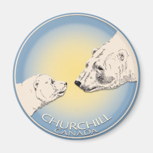 Imã Lembranças de Churchill Urso Polar Ímãs de Arte &