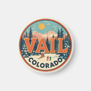 Imã lembranças de verão ao ar livre vintage Vail color