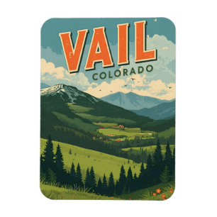 Ímã lembranças de verão ao ar livre vintage Vail color