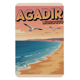 Ímã Lembranças de viagem da praia da cidade vintage de