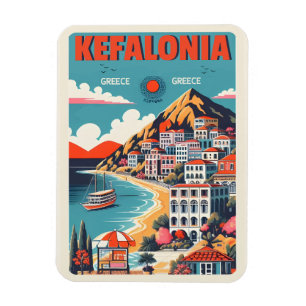 Ímã lembranças de viagem kefalonia grécia vintage