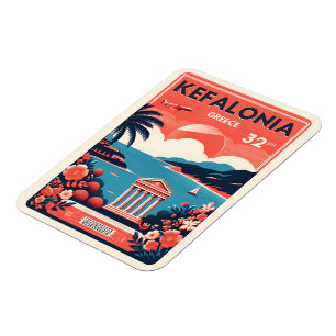 Ímã lembranças de viagem kefalonia grécia vintage