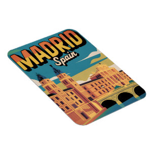 Ímã Lembranças de viagem vintage da cidade de Madrid,