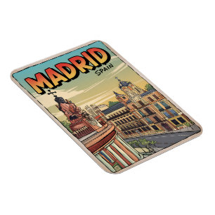 Ímã lembranças de viagem vintage da cidade de Madrid E