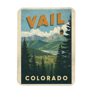Ímã lembranças do teleférico ao ar livre vintage Vail 