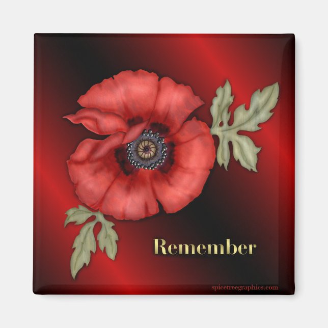 Imã Lembrar Poppy (Frente)