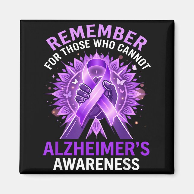 Imã Lembre-se daqueles que não podem roxo alzheimer (Frente)