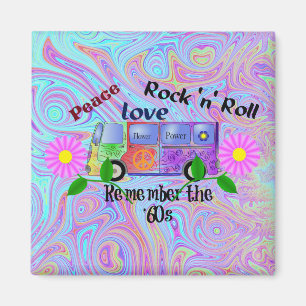 Imã Lembrem-se dos anos 60, design psicodélica,