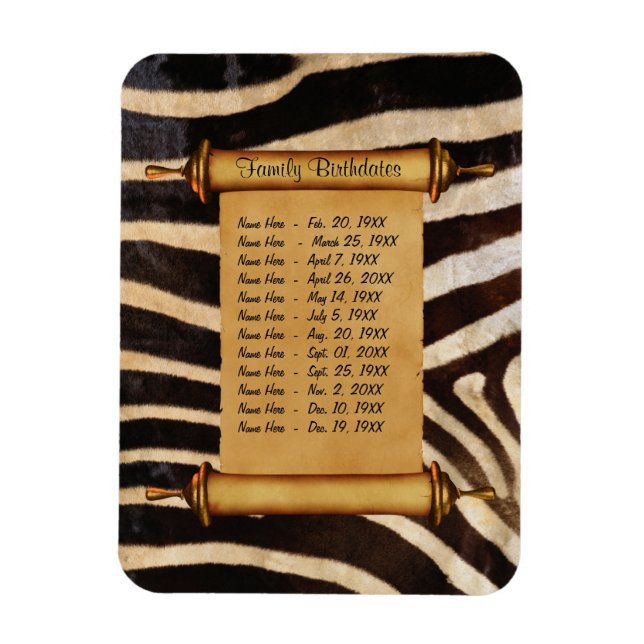 Ímã Lembrete de aniversário da família magnética - Per (Vertical)