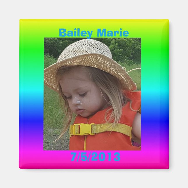 Imã Lembrete de Aniversário Fotografias do Refrigerado (Frente)