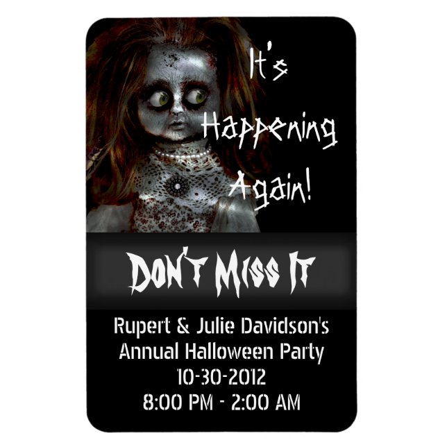 Ímã Lembrete de Dia das Bruxas Medo Doll (Vertical)