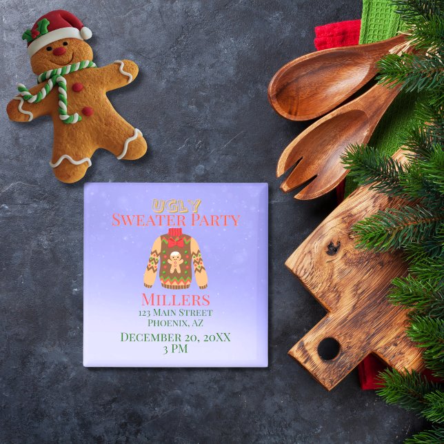 Imã Lembrete de Festa de Suéter Feio (Ugly Sweater Party Reminder Magnet)