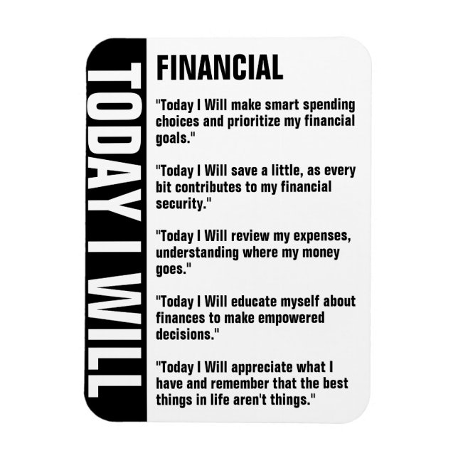 Ímã Lembrete de Objetivos de Atendimento Financeiro Pe (Vertical)