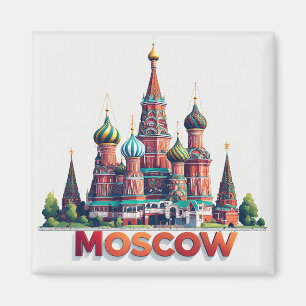 Imã 🧲 Lembrete de Viagem para Moscou Rússia 🇷🇺