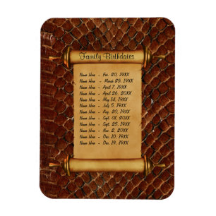 Ímã Lembrete magnético do aniversário da família -