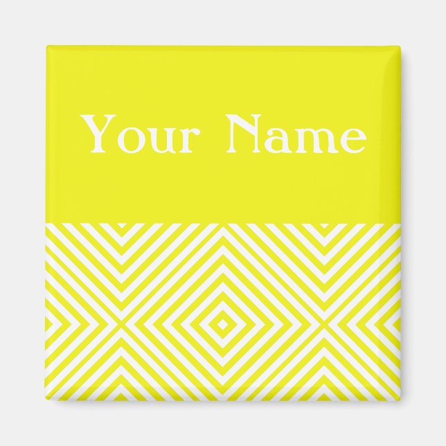 Imã Lemon Diamond Chevron com nome (Frente)