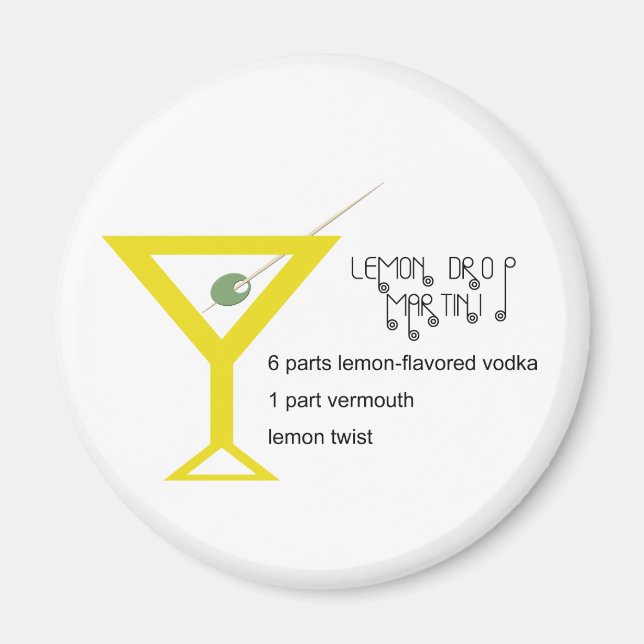 Imã Lemon Drop Martini Magnet (Frente)