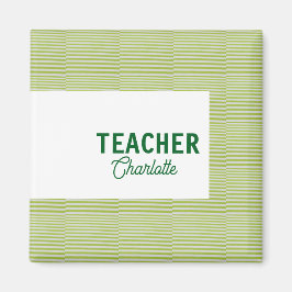 Imã Lemon green white stripes teacher professor name c