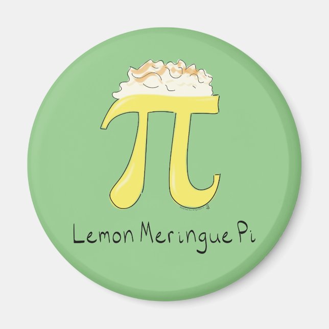 Imã Lemon Meringue Pi Cute Math Pi Day Magnet (Frente)