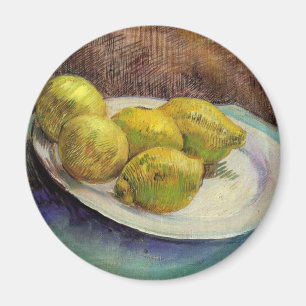 Imã Lemons de vida contínua num prato de Vincent van 