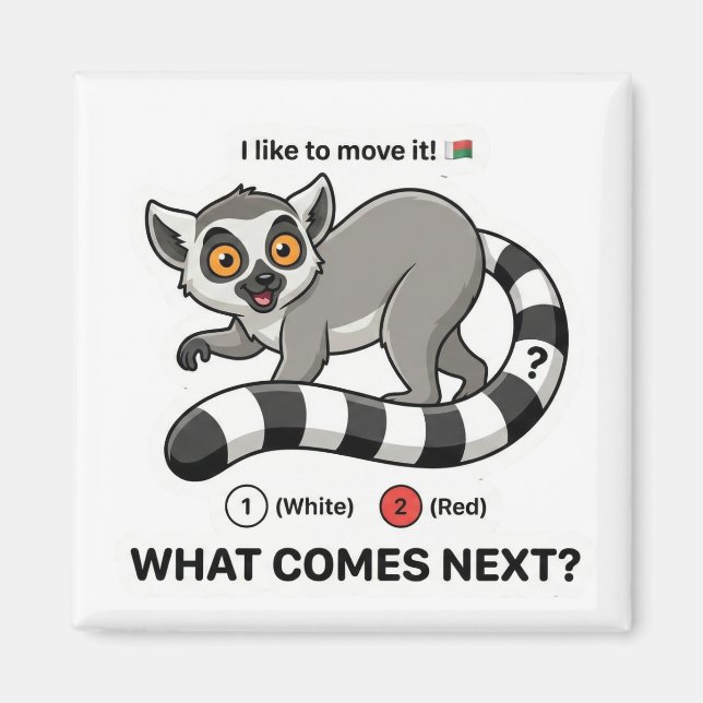 Imã Lemur Tail Color Pattern (Frente)