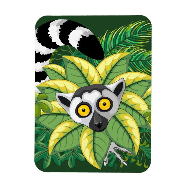 Ímã Lêmures de Madagascar na Selva Exótica (Vertical)