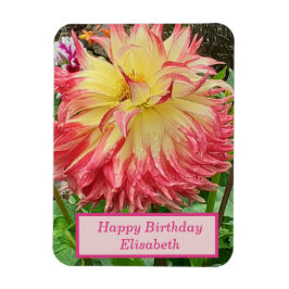 Ímã Lente rosa e amarelo Dália flexível