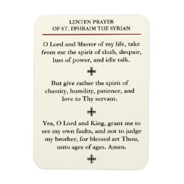 Ímã Lenten Prayer of Ruas. Ephraim, o sírio