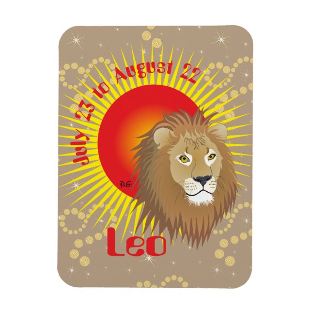Ímã Leo July 23 to agostos 22 Premium Flexi íman (Vertical)