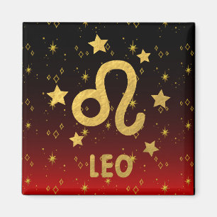Imã Leo Zodiac Red e Black Magnet