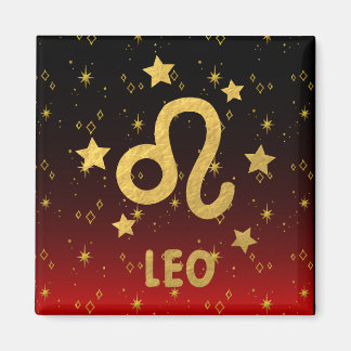 Imã Leo Zodiac Red e Black Magnet