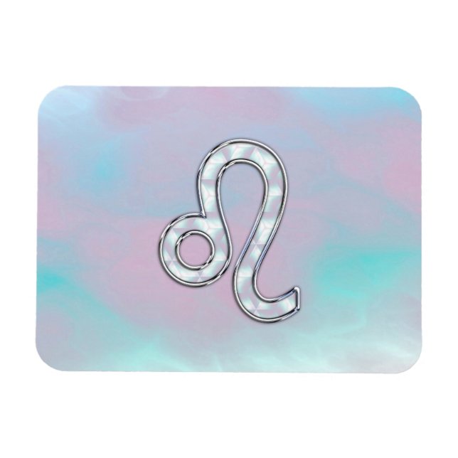 Ímã Leo Zodiac - Sinal de Pastels Nacre Style Impressã (Horizontal)
